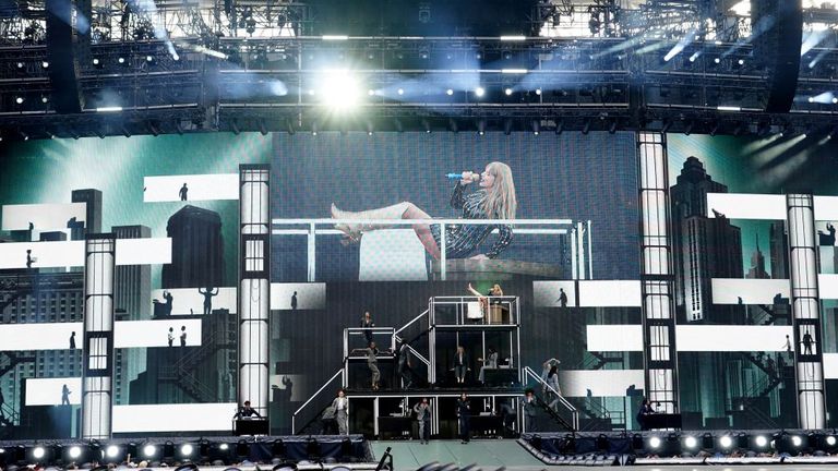  Taylor Swift performs her first London concert at Wembley Stadium, during the Eras Tour. Picture date: Friday June 21, 2024. Ian West/PA Wire