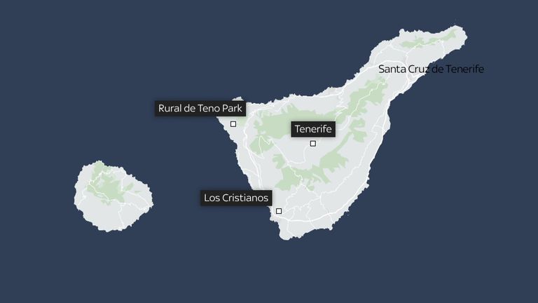 Map of Tenerife for the story of Jay Slater