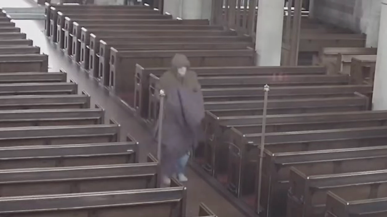 Man steals brass eagle from church