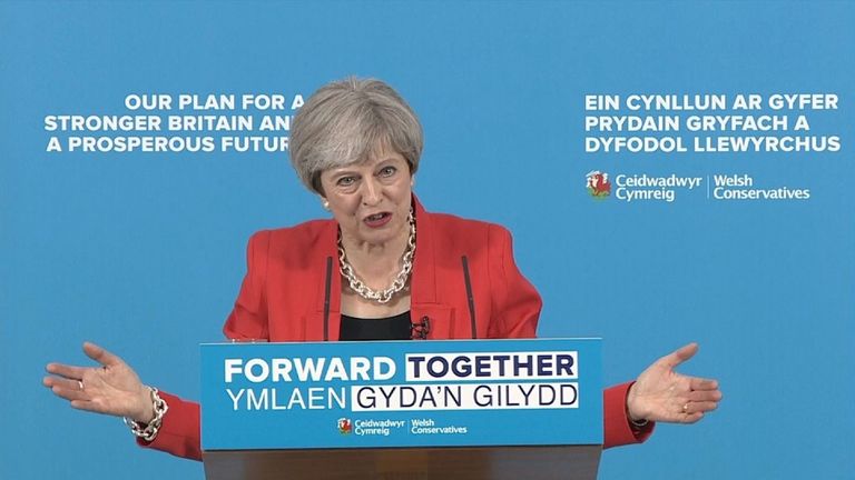 Theresa May faced the media after performing a U-turn on her social care reforms. Pic: PA
