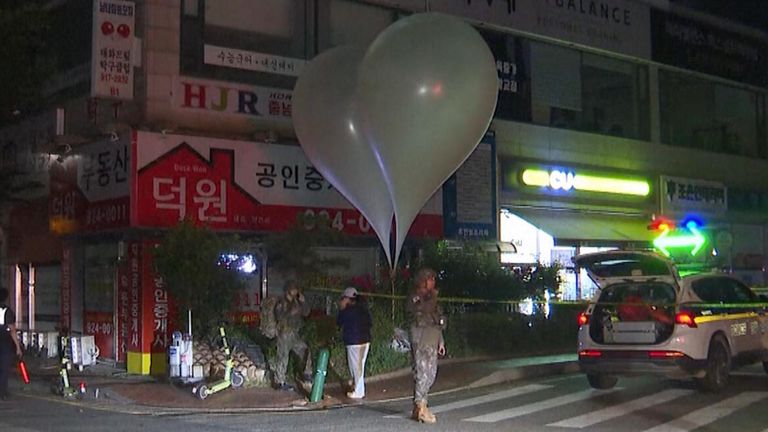 trash balloons south korea