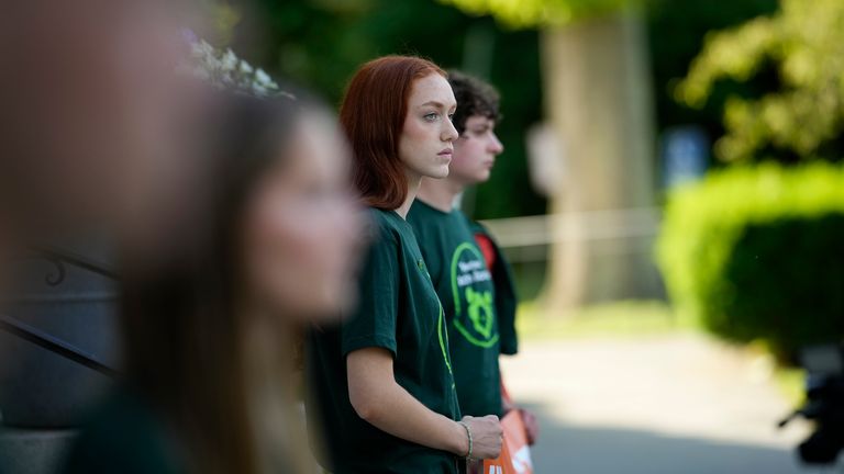 Ella Seaver, a survivor of the 2012 Sandy Hook Elementary School shooting. Pic: AP