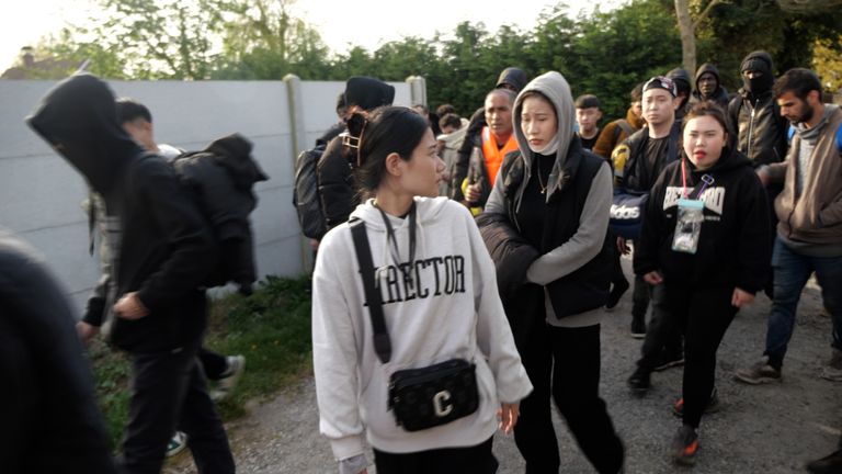 Vietnamese migrants arrive in Calais