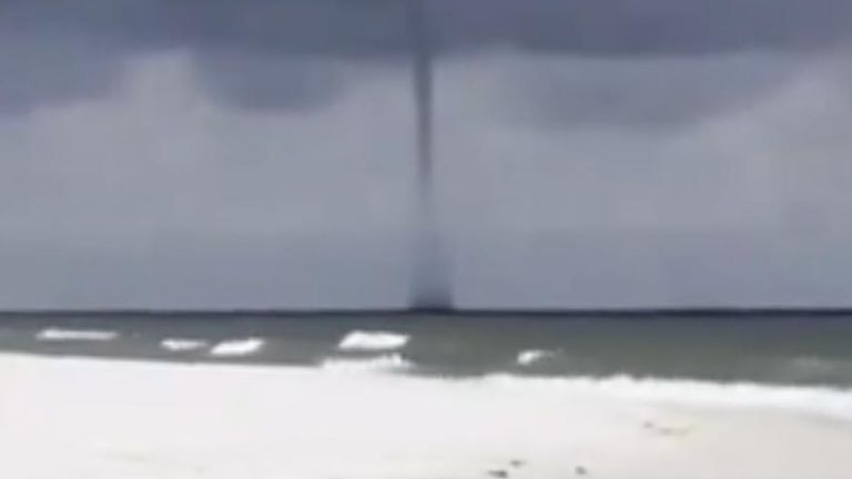 Florida: Waterspout develops off coast | Sky News