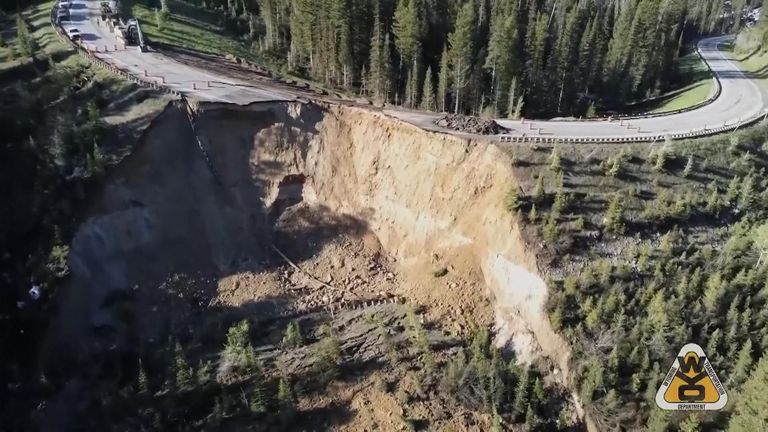 Massive chunk of Wyoming's Teton Pass crumbles; unclear how quickly the road can be rebuilt
