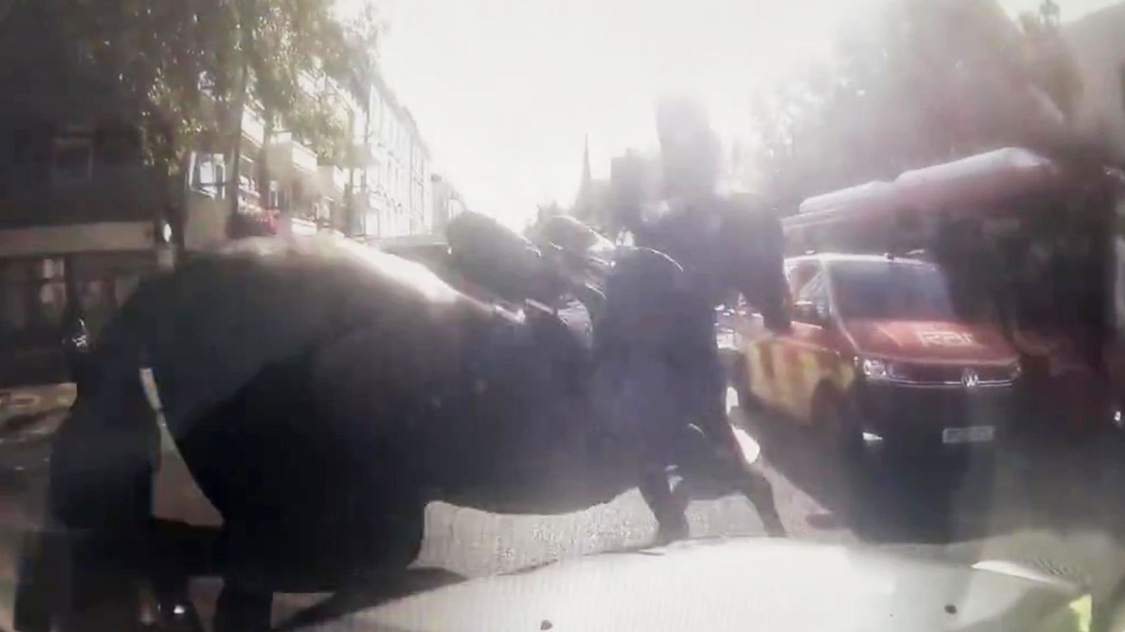 Three military horses bolt and run through London, causing chaos on roads after losing riders