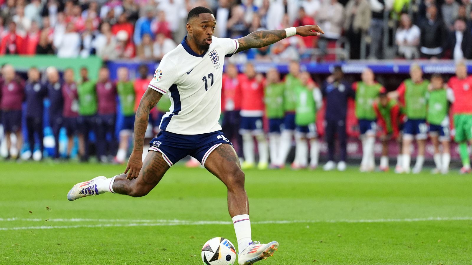 England’s Ivan Toney shows it’s not just penalties he can succeed at without looking