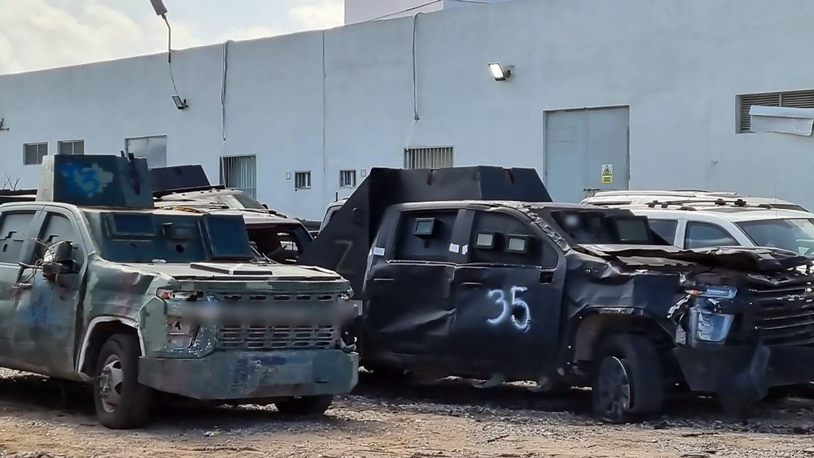 Cartel 'monster' trucks destroyed by officials in Mexico | World News ...