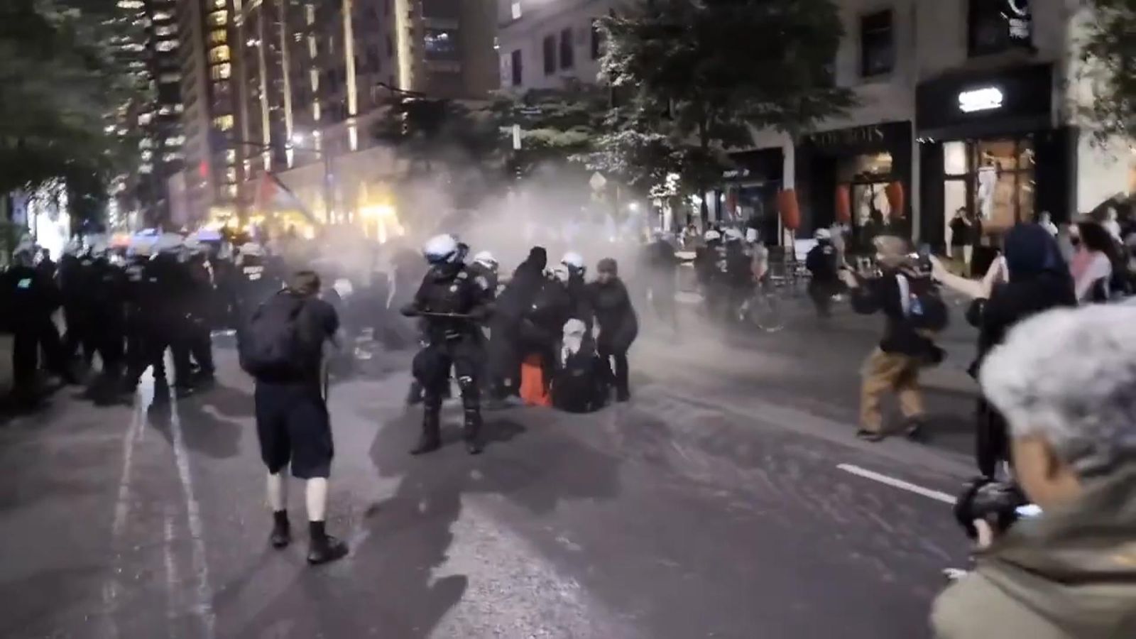 Canada: Tear gas used on pro-Palestinian protesters in Montreal | World ...