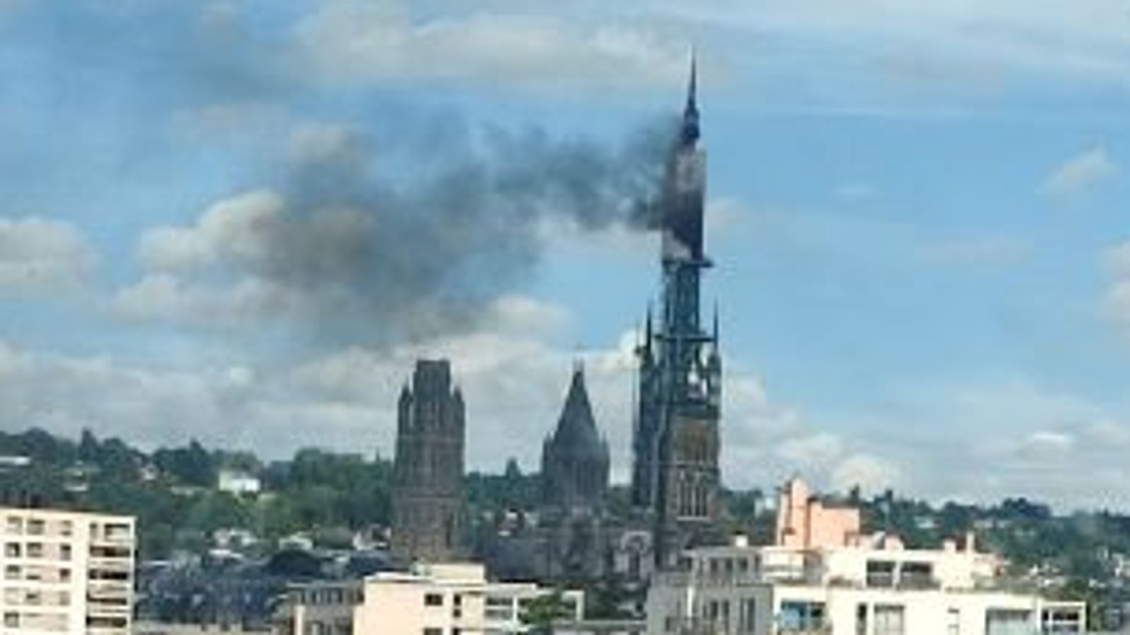 Rouen: Tower of famous French cathedral burns | World news