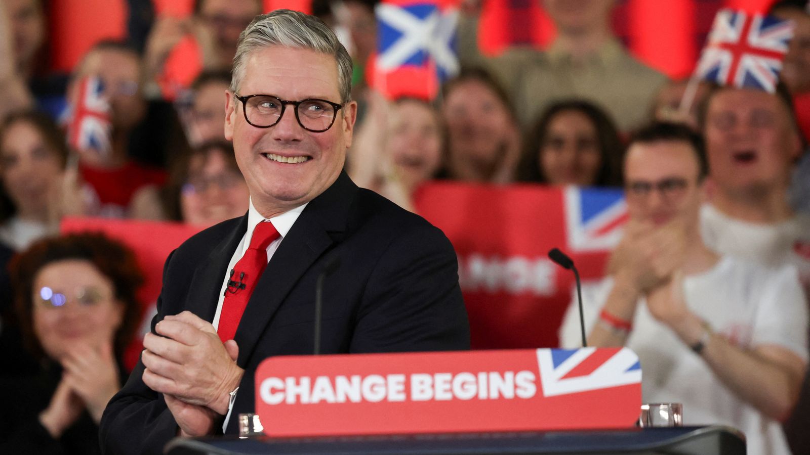 'Change begins now', Starmer says - as Labour win historic landslide