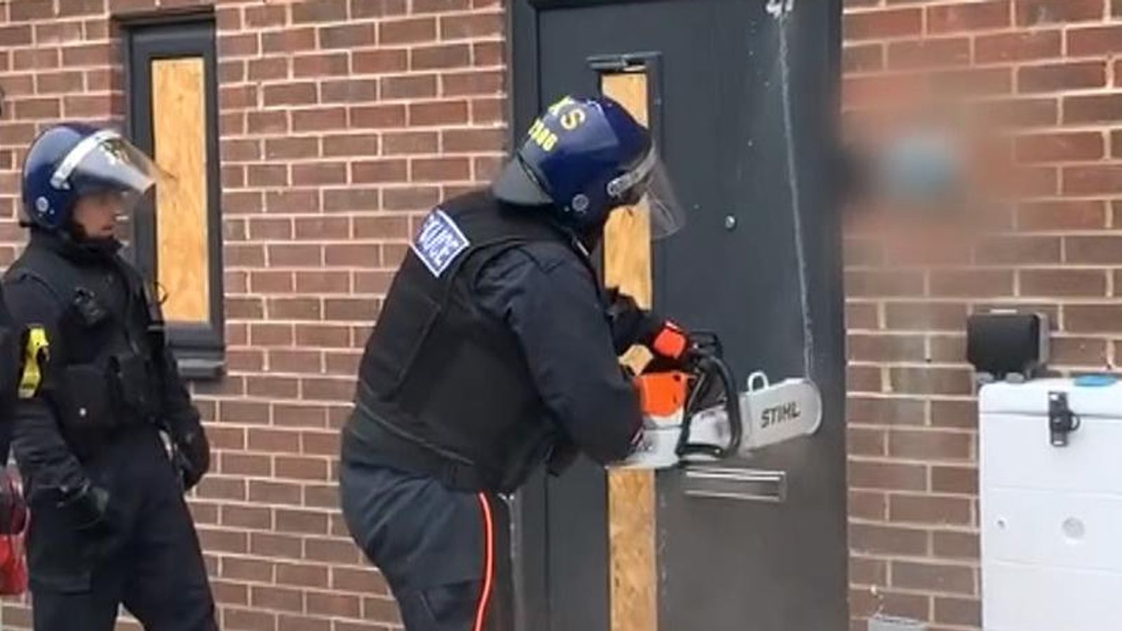 Doncaster Police Use Chainsaw On Door In Drugs Raid UK News Sky News doncaster-police-use-chainsaw-on-door-in-drugs-raid-uk-news-sky-news