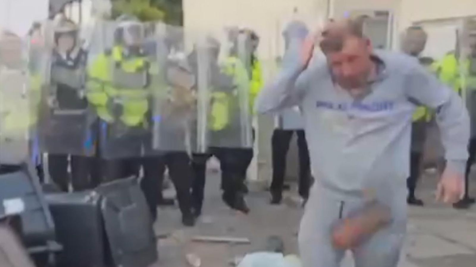 Man who featured in viral video after being hit in groin during Southport riot is jailed