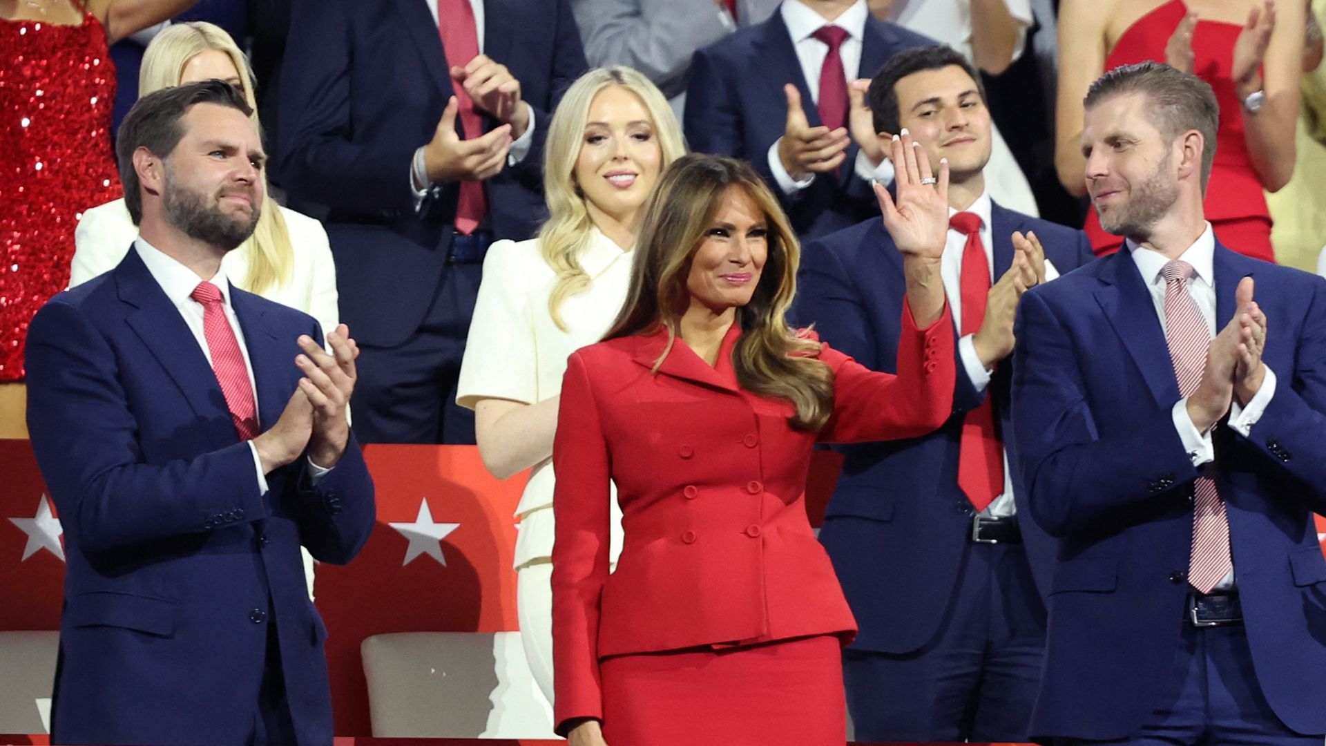 Trump's wife and eldest daughter make rare appearance on presidential campaign trail