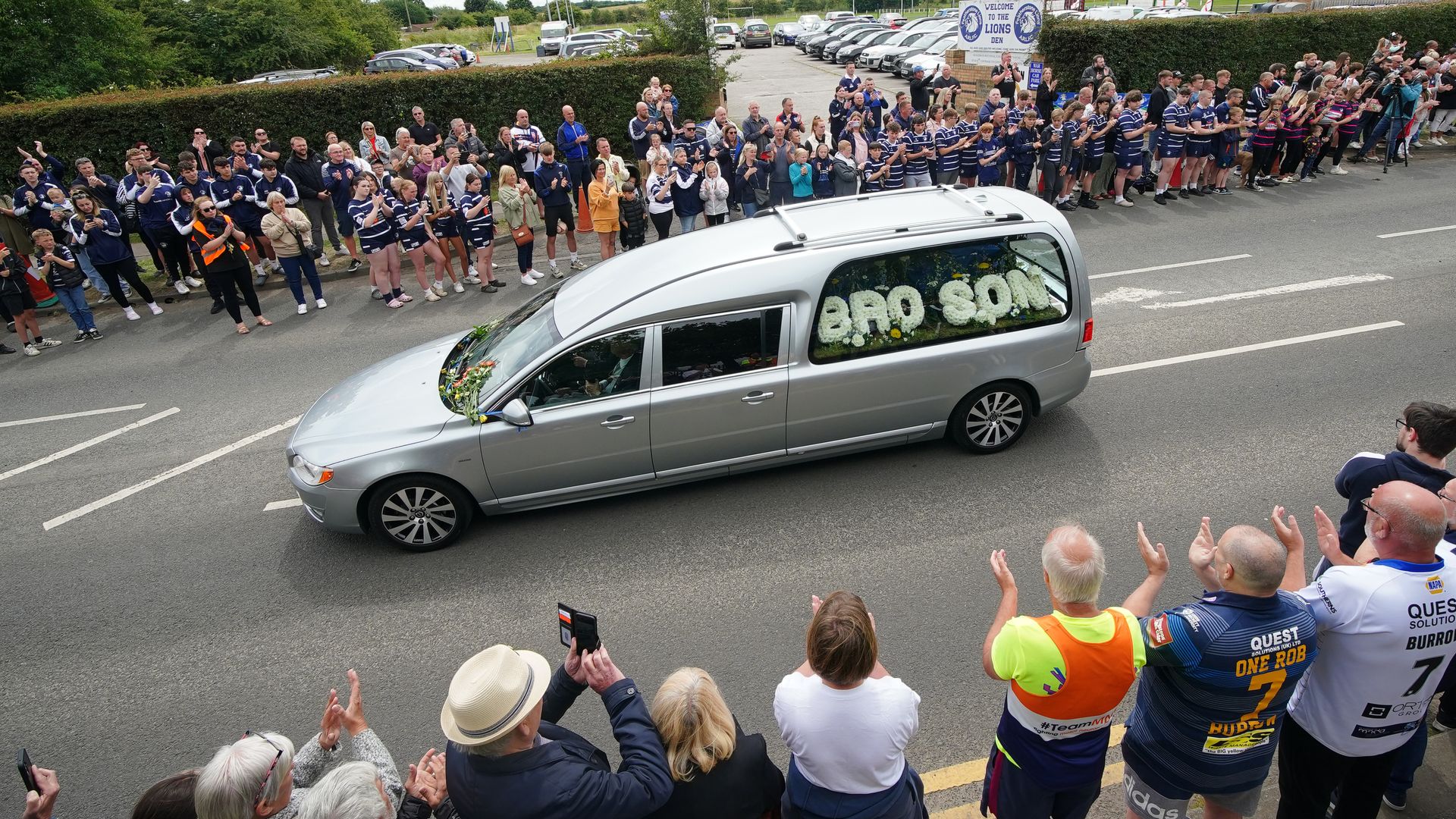 Thousands of people line the streets for Rob Burrow's funeral