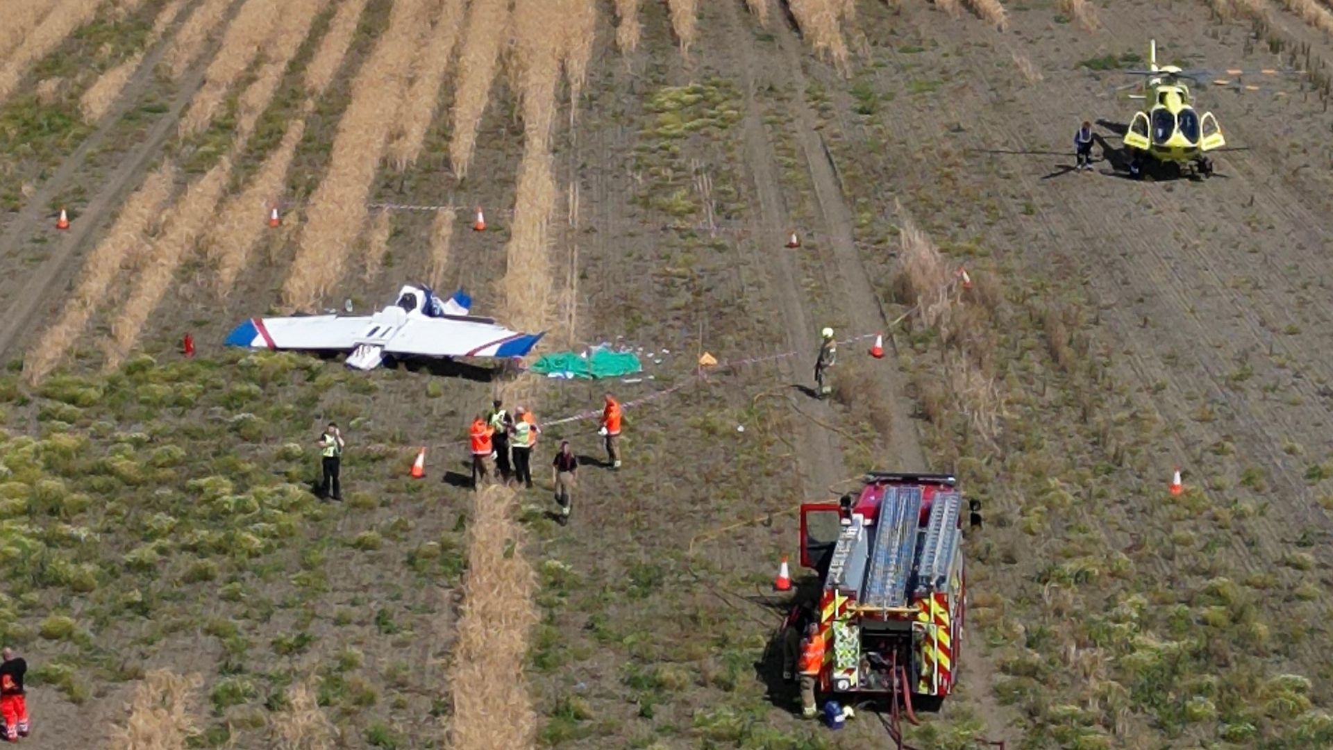 Two killed after light aircraft crashes into field