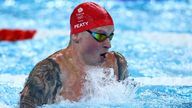 Adam Peaty during the final of the 100m breaststroke. Pic: Reuters