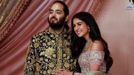 Anant Ambani with bride-to-be Radhika Merchant. Pic: Reuters