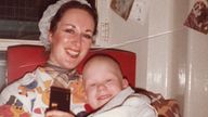 Antonya Cooper with her son Hamish in 1980. Pic: PA