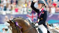 Charlotte Dujardin with her Olympic gold in the individual dressage at London 2012. Pic: Reuters