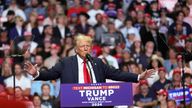 Donald Trump holds a campaign rally for the first time with his running mate JD Vance. Pic: Reuters
