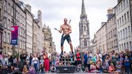 Circus street artist 'Reidiculous' performs for the crowds on the Royal Mile, Edinburgh, ahead of this year's Edinburgh Festival Fringe which officially starts on Friday August 5, 2022. Picture date: Wednesday August 3, 2022.