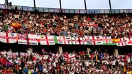 England fans in the stadium ahead of the UEFA Euro 2024 final match at Olympiastadion, Berlin. Picture date: Sunday July 14, 2024.