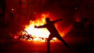 There were some clashes in Paris after the results. Pic: Reuters