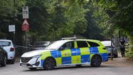 Police at the scene in Sally Port Gardens in Gillingham.
Pic: PA