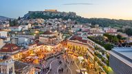 Aerial view of Athens at sunset with the Acropolis in the background. Pic: iStock