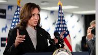 U.S. Vice President Kamala Harris speaks at her Presidential Campaign headquarters in Wilmington, DE, U.S., July 22, 2024. Erin Schaff/Pool via REUTERS