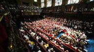 Members of the House of Lords seated ahead of the State Opening of Parliament.
Pic: PA
