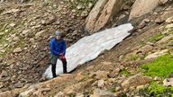Iain Cameron at the Sphinx snow-patch in 2022. Pic: Iain Cameron