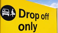 An airport sign for a passenger drop off area. Pic: iStock