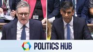 Keir Starmer and Rishi Sunak during PMQs
