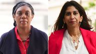 Kemi Badenoch and Suella Braverman. Pics: PA