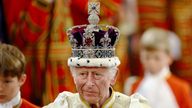 King Charles wears the Imperial State Crown on the day of the State Opening of Parliament at the Palace of Westminster.
Pic Reuters
Pic: PA