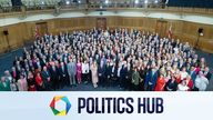 Prime Minister Sir Keir Starmer (centre front) stands with Labour Party MPs, whom won seats in the 2024 General Election, at Church House in Westminster, central London. Picture date: Monday July 8, 2024.
