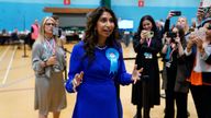 PA
Former home secretary Suella Braverman speaks to the media at Fareham Leisure Centre in Fareham, Hampshire, during the count for the Fareham and Waterlooville constituency in the 2024 General Election. Picture date: Friday July 5, 2024.