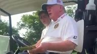 Trump made the comments from a golf buggy at an unidentified locaiton
