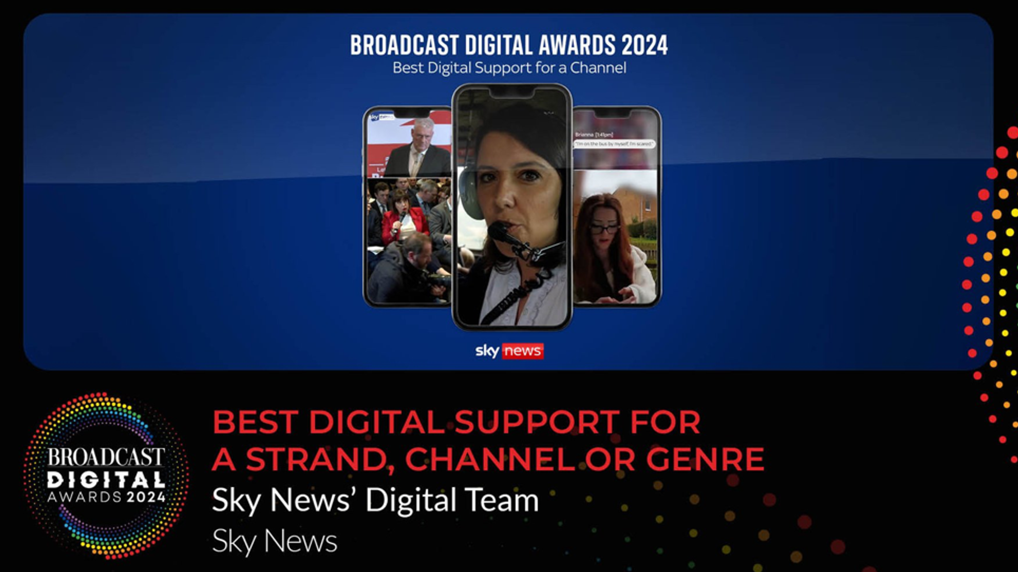 Sky News wins prestigious award for digital output UK News Sky News