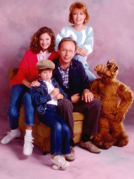 (clockwise from left): Andrea Elson, Max Wright, Anne Schedeen, Alf, Benji Gregory.
Pic:Everett/Shutterstock