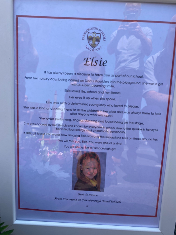 A tribute left to Elsie from her school