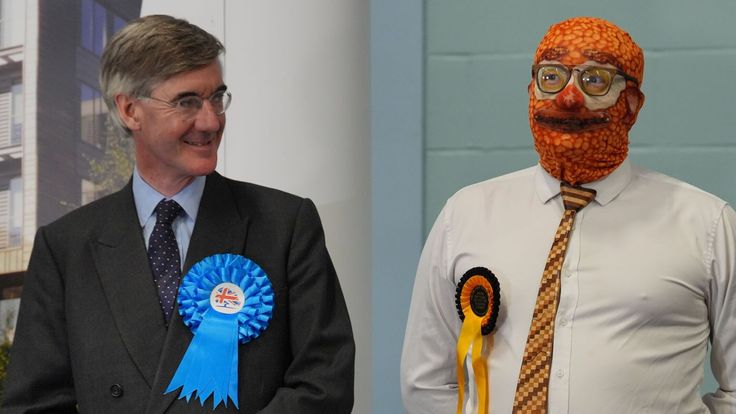 Sir Jacob Rees-Mogg listens to the results of the count at Sports Training Village, University of Bath, in Somerset. Pic: PA