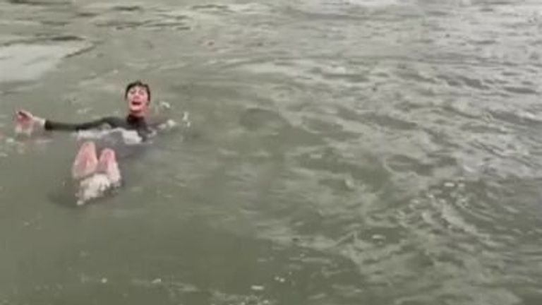 French sports  minister jumps in the Seine