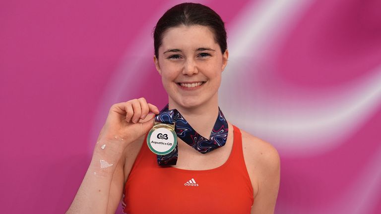 Spendolini-Sirieix after winning gold at the 2024 Speedo Aquatic Diving Championship this year.  Photo: PA/Martin Rickett