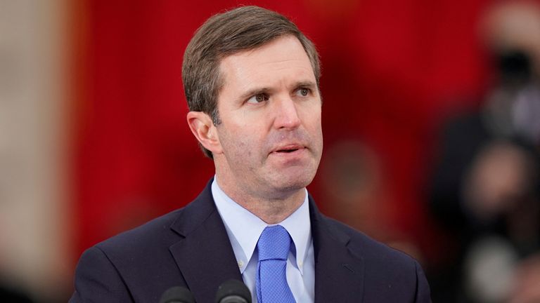 Kentucky’s Democratic Governor Andy Beshear.
Pic: Reuters