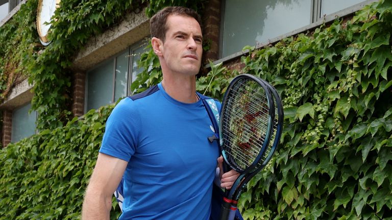 Tennis - Wimbledon - All England Lawn Tennis and Croquet Club, London, Britain - July 2, 2024 Britain's Andy Murray before a practice session REUTERS/Paul Childs