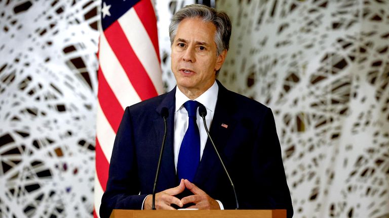 Antony Blinken delivers remarks to the media after the Quad Ministerial Meeting at Iikura Guest House in Tokyo, Japan.
Pic: Reuters