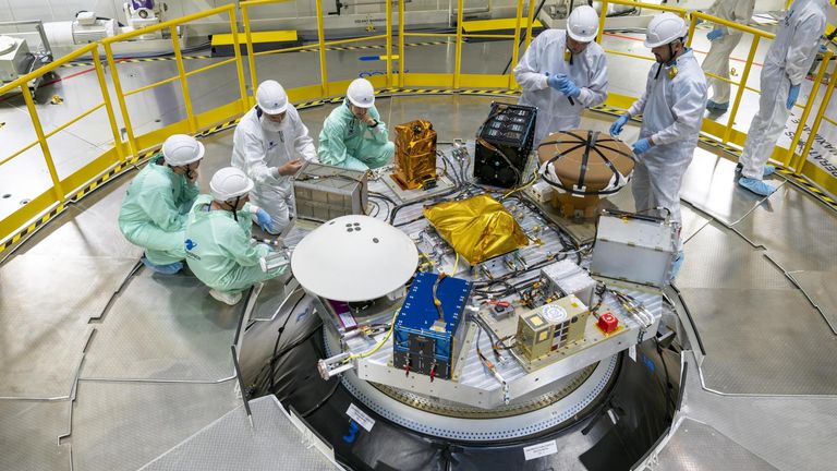 Preparing the payloads for Ariane 6's first flight. Pic: ESA / M Pédoussaut